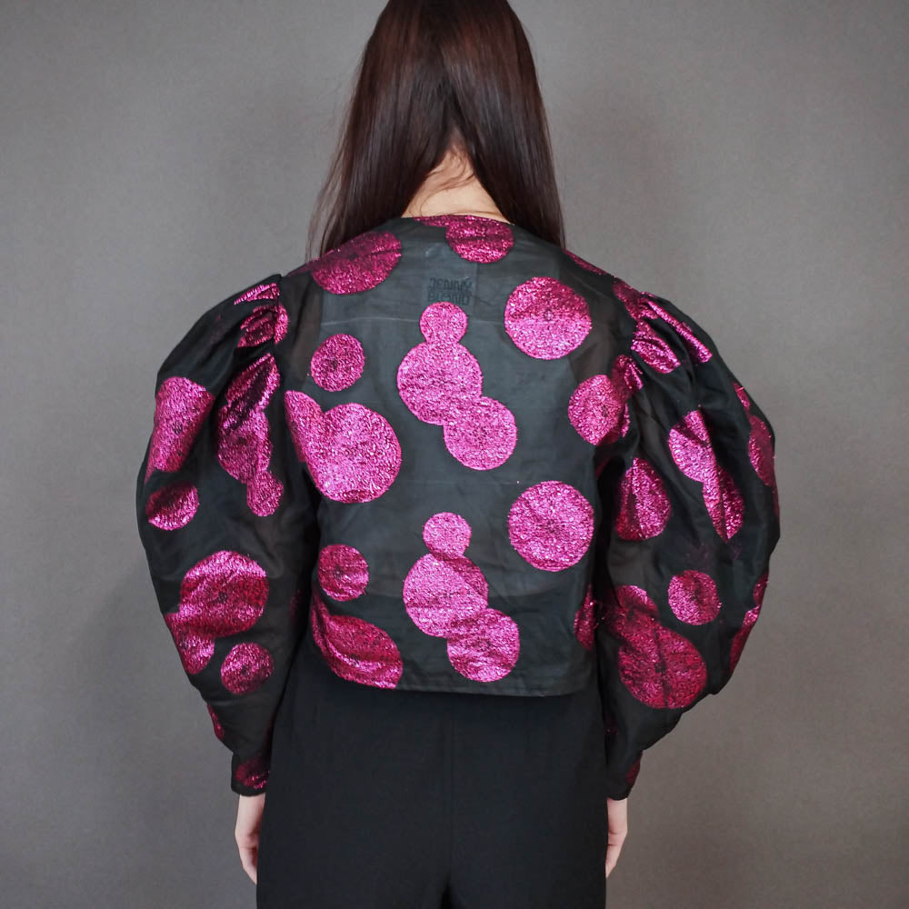 VIN-OUTW-33400 Vintage τοπ ημιδιαφανές με μεταλιζέ λεπτομέρειες S-M