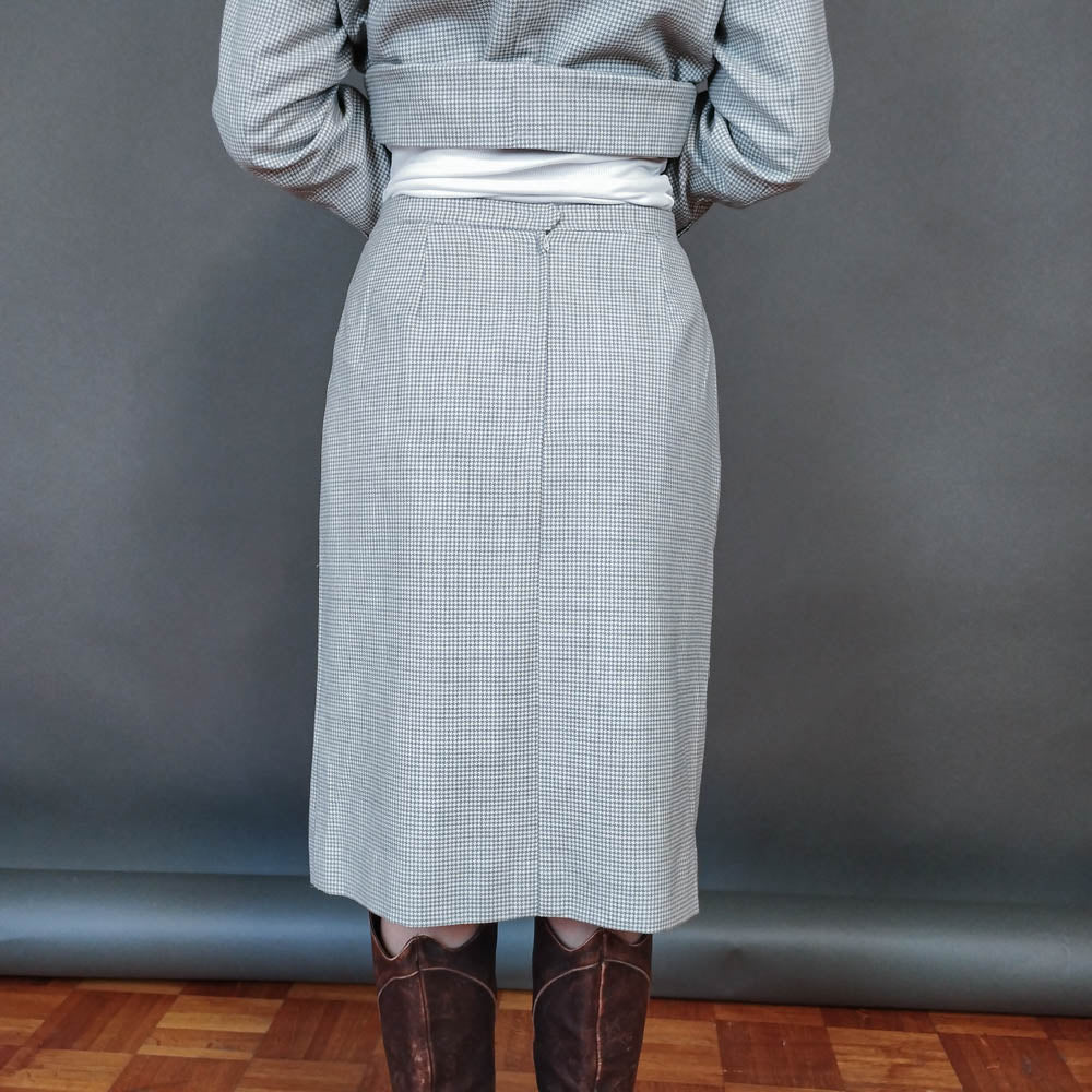 VIN-SKI-33316 Vintage pied de poule φούστα M