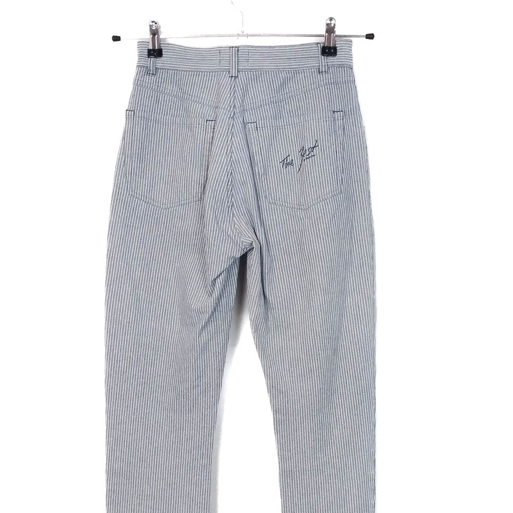 VIN-TR-35137 Vintage denim ριγέ ψηλόμεσο γυναικείο παντελόνι S