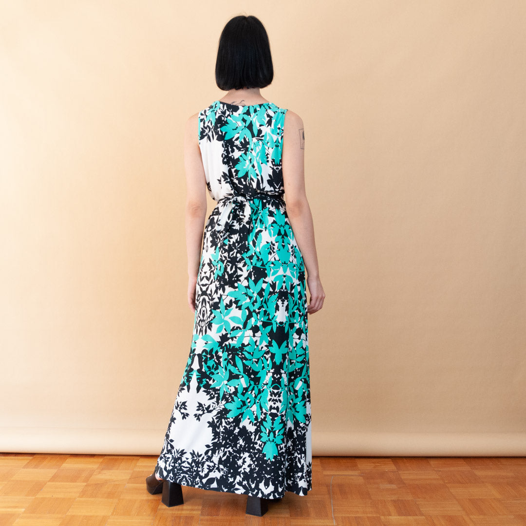 VIN-DR-24089 Vintage φόρεμα εμπριμέ L-XL