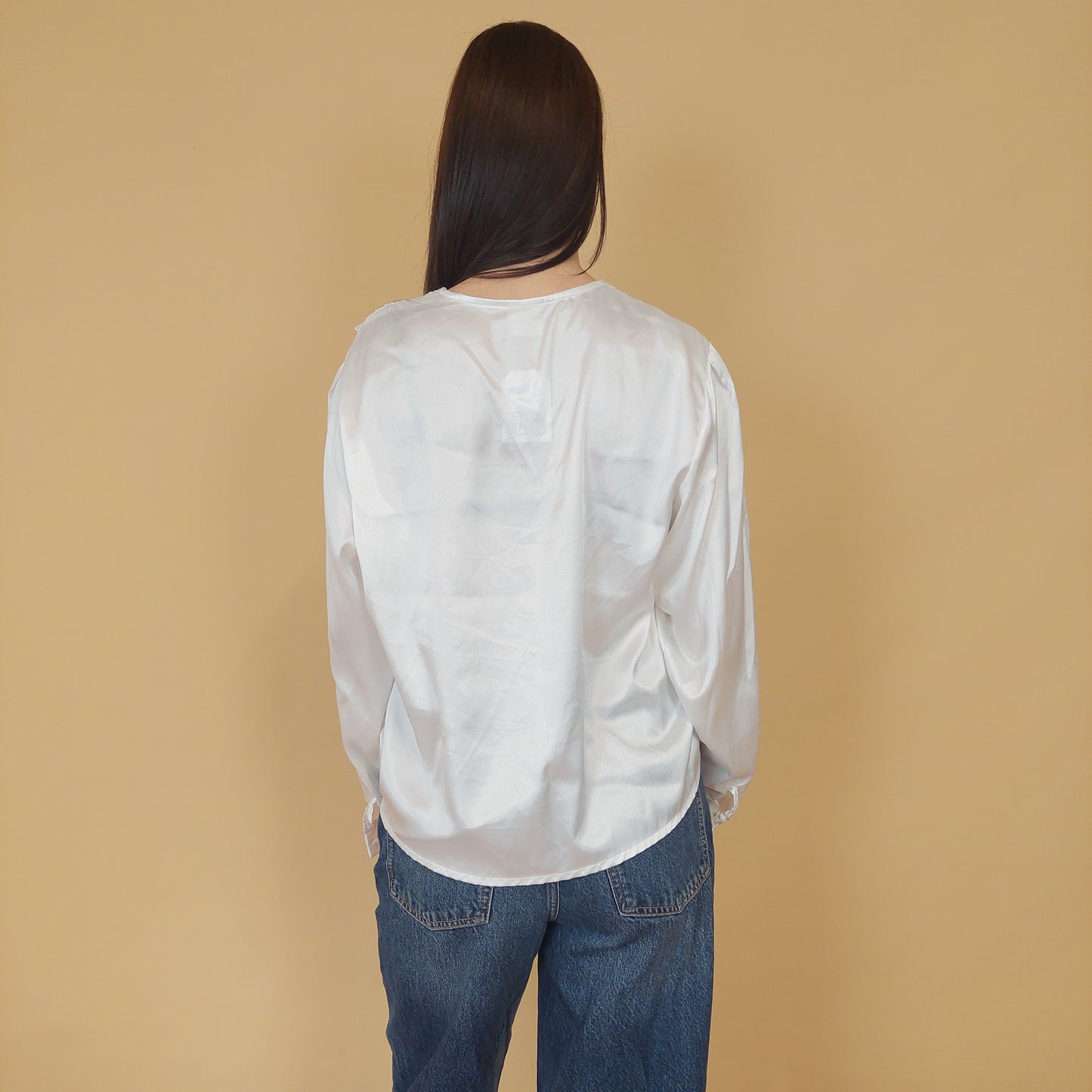 VIN-BLO-29045 Vintage λευκό πουκάμισο Μ