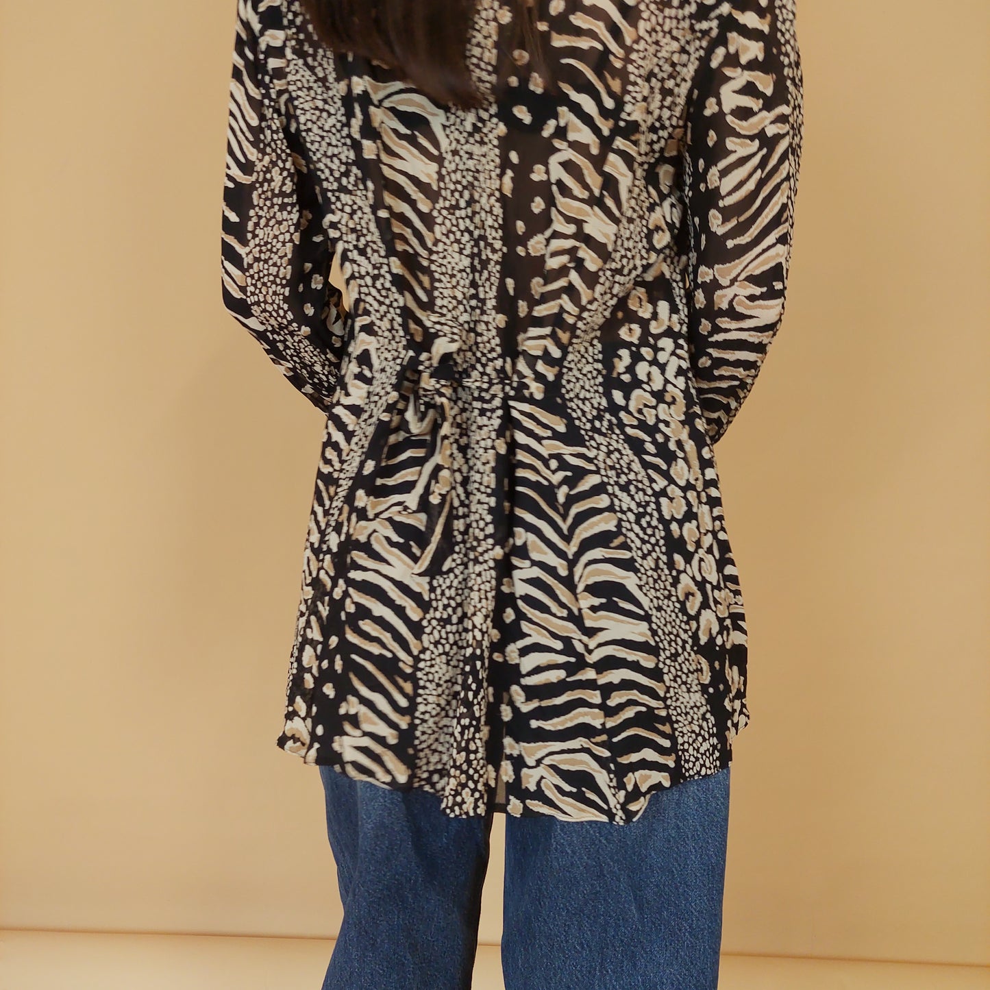 VIN-BLO-29059 Vintage animal print πουκάμισο Μ