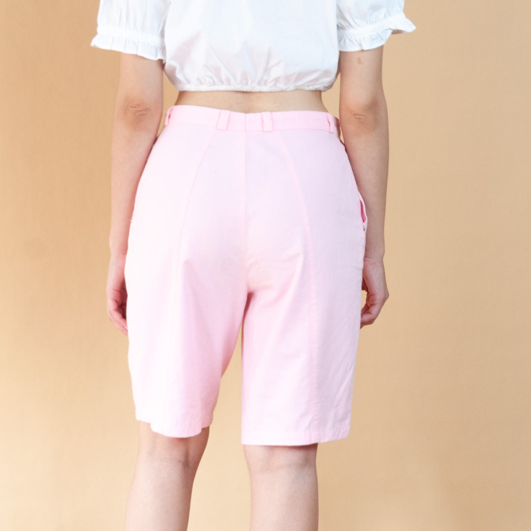 VIN-TR-24137 Vintage βερμούδα ροζ M-L