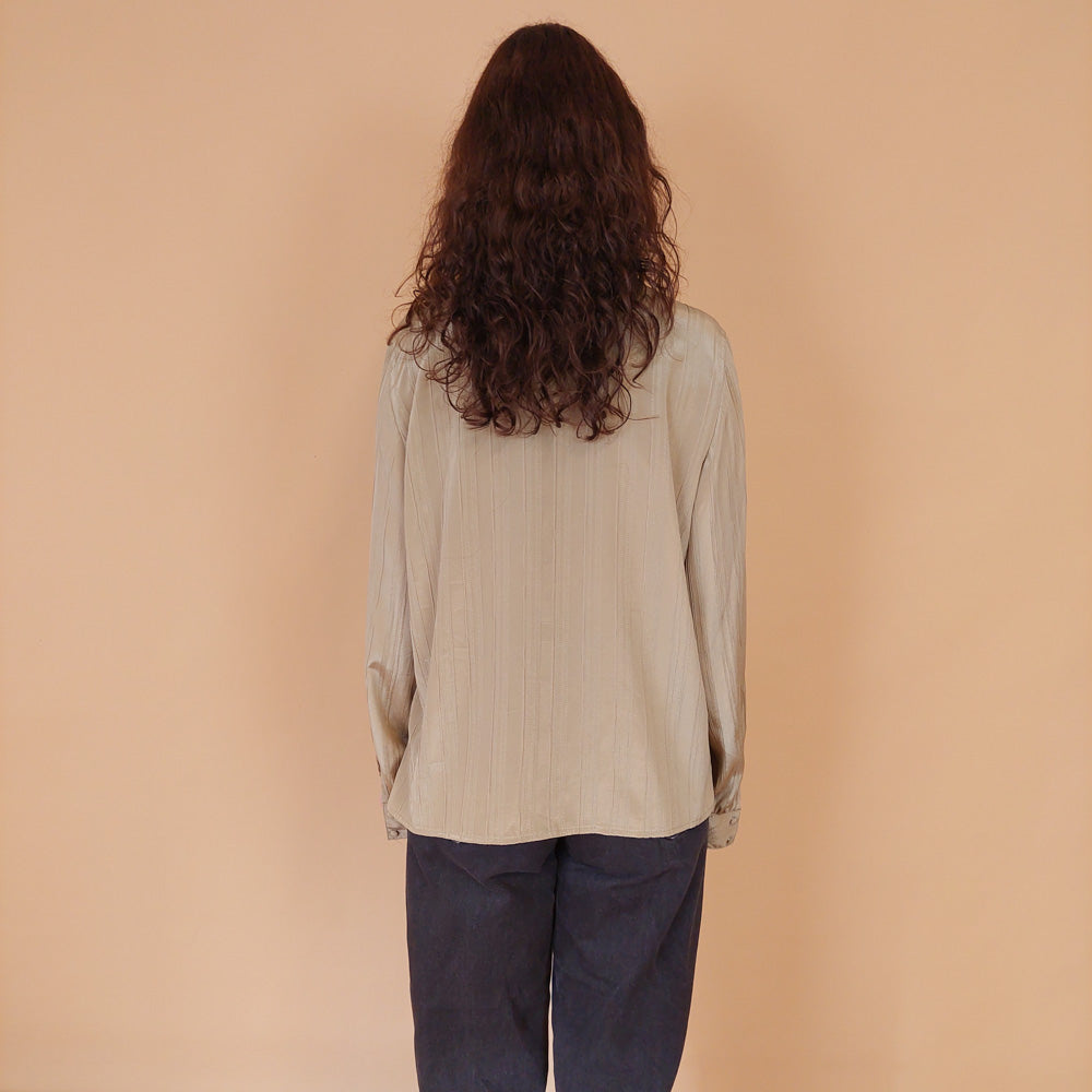 VIN-BLO-32150 Vintage πουκάμισο λαδί L-XL