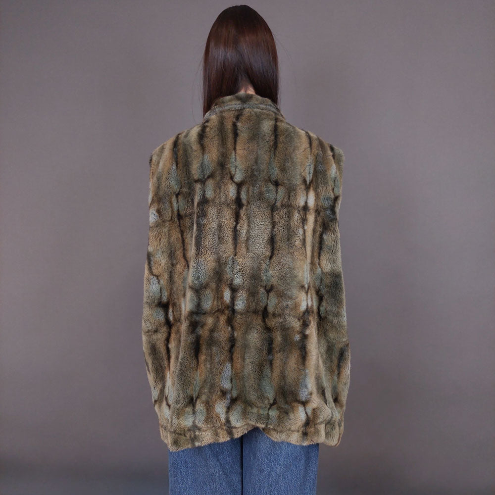 VIN-OUTW-33595 Vintage γιλέκο γούνινο made in Milano L-XL