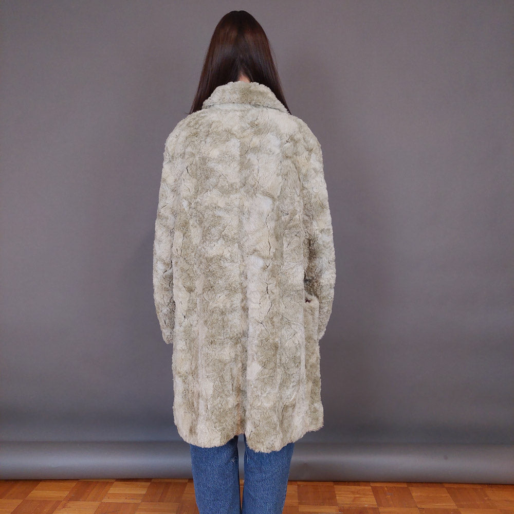 VIN-OUTW-33605 Vintage γούνα οικολογική μπεζ L-XL