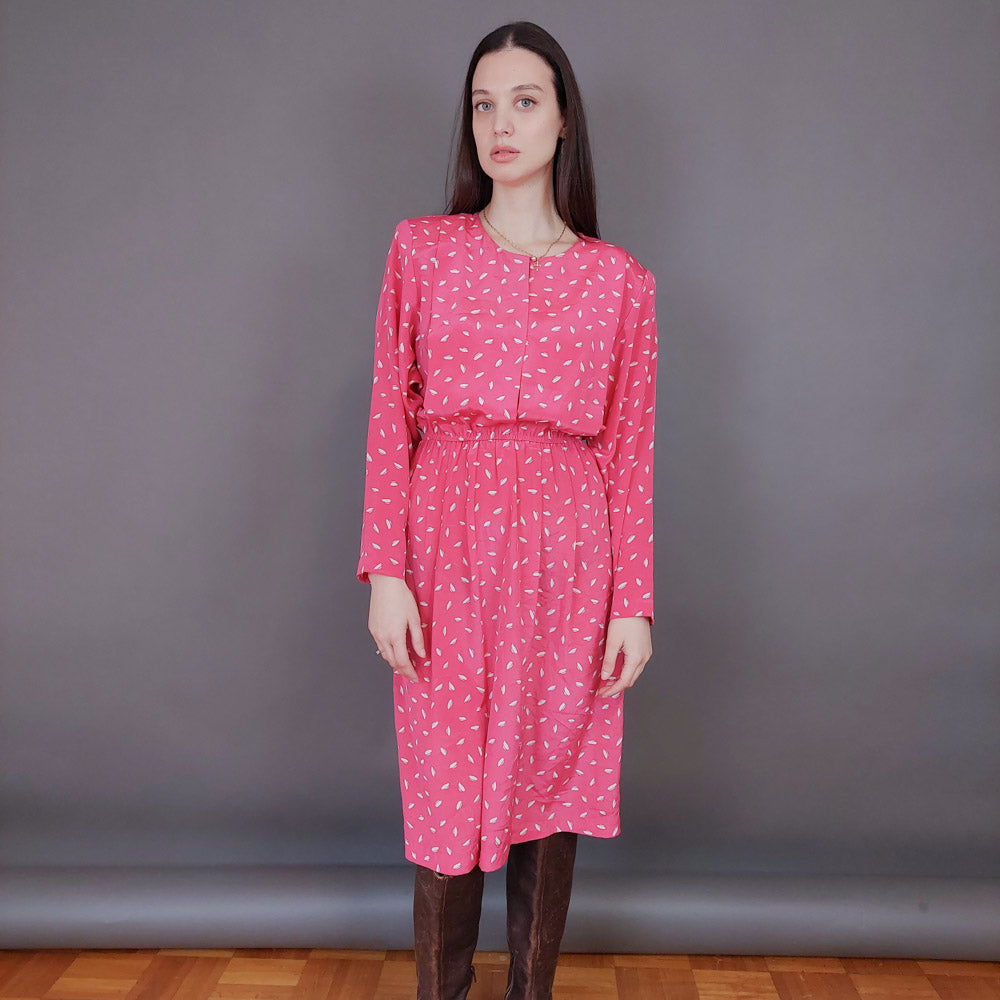 VIN-DR-33582 Vintage φόρεμα εμπριμέ Μ