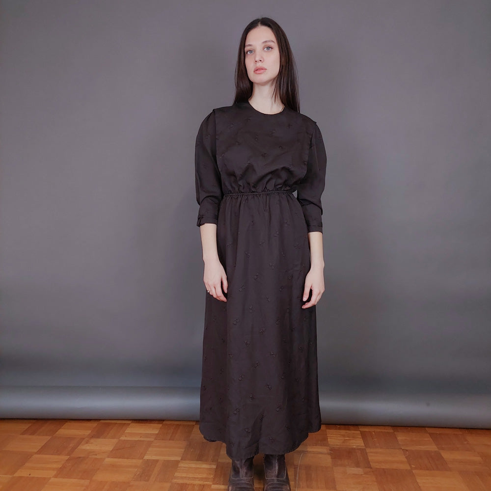 VIN-DR-33576 Vintage φόρεμα καφέ S