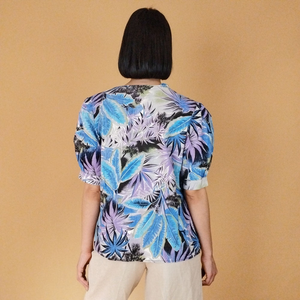 VIN-BLO-27527 Vintage πουκάμισο εμπριμέ M-L