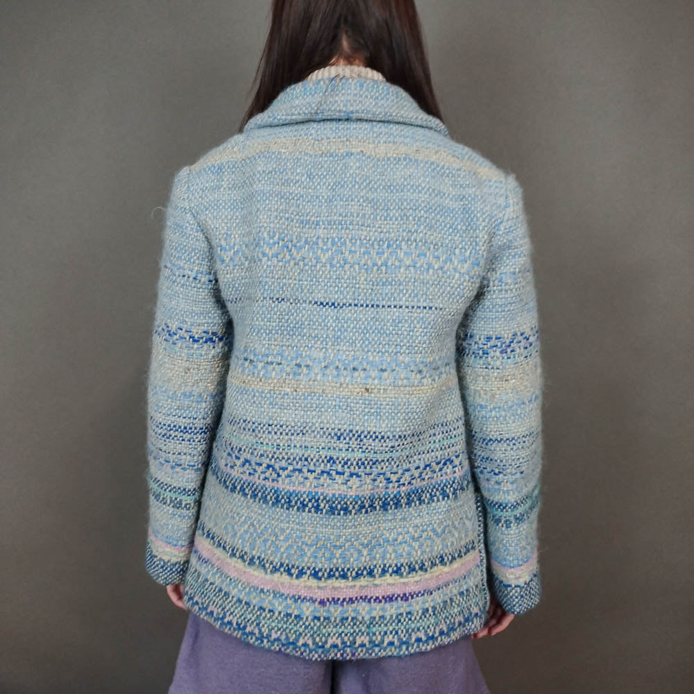 VIN-OUTW-33420 Vintage παλτό γυναικείο χειροποίητο ολόμαλλο S-M