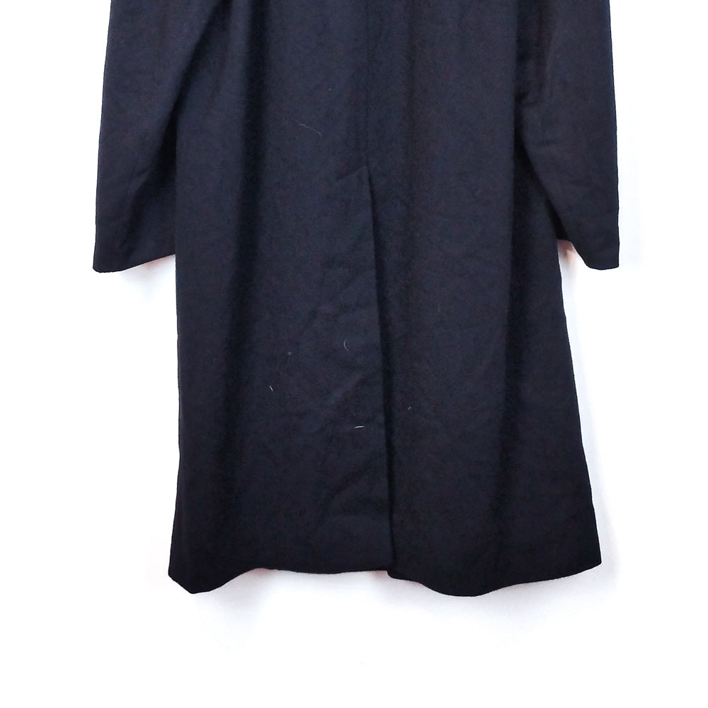 VIN-OUTW-33553 Vintage παλτό μάλλινο μπλε μαύρο S