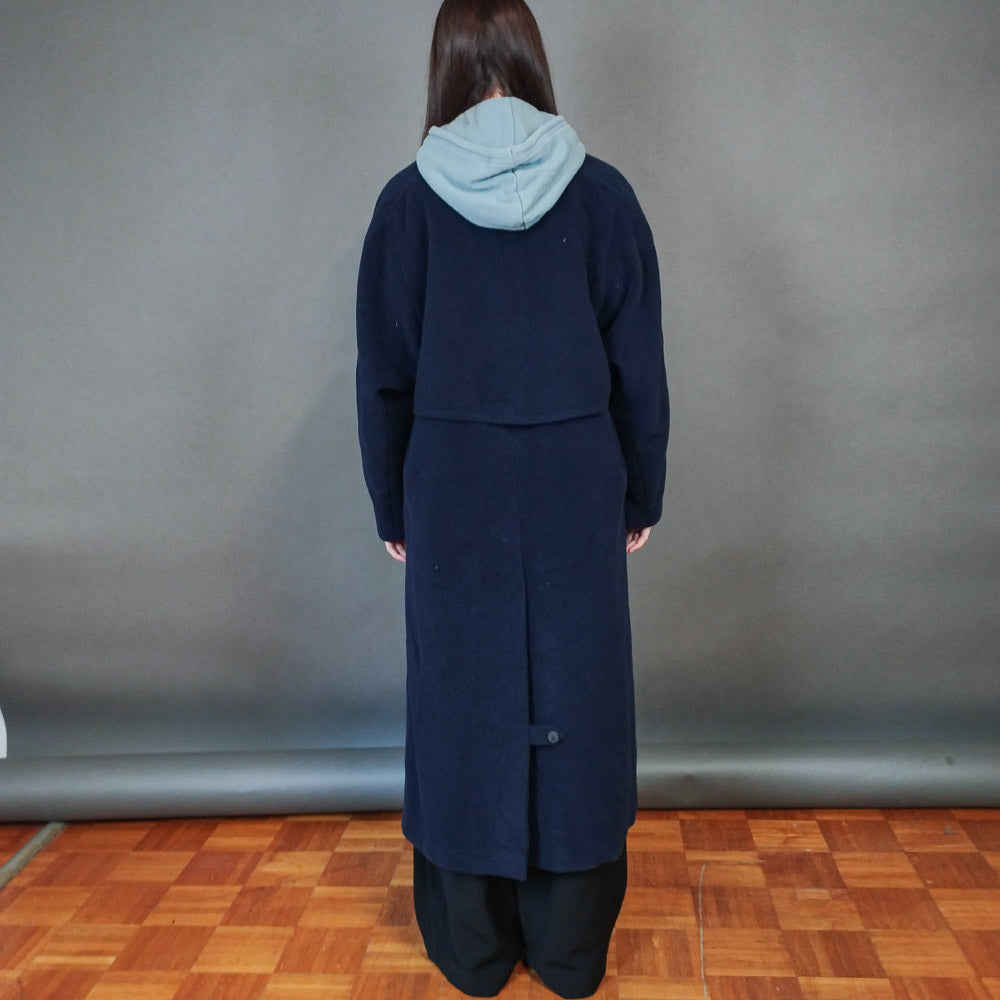 VIN-OUTW-33376 Vintage παλτό μάλλινο γυναικείο μπλε ΧL