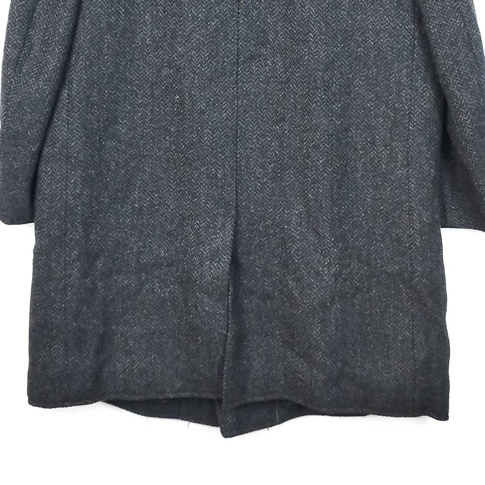 VIN-OUTW-33538 Vintage παλτό μάλλινο γκρι ψαροκόκαλο XL