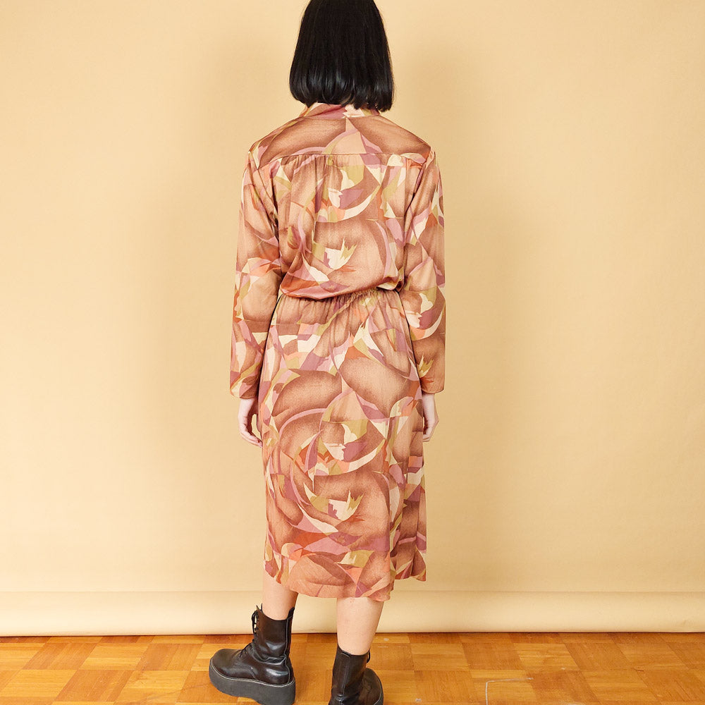 VIN-DR-25135 Vintage φόρεμα εμπριμέ M-L