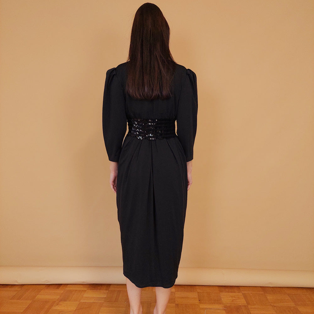 VIN-DR-29518 Vintage party φόρεμα μαύρο S-M