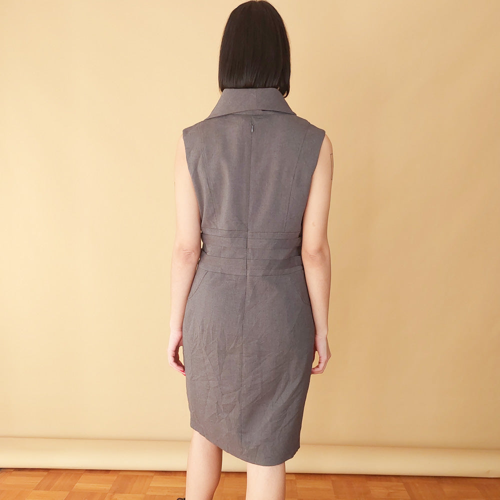 VIN-DR-25278 Vintage φόρεμα γκρι M-L