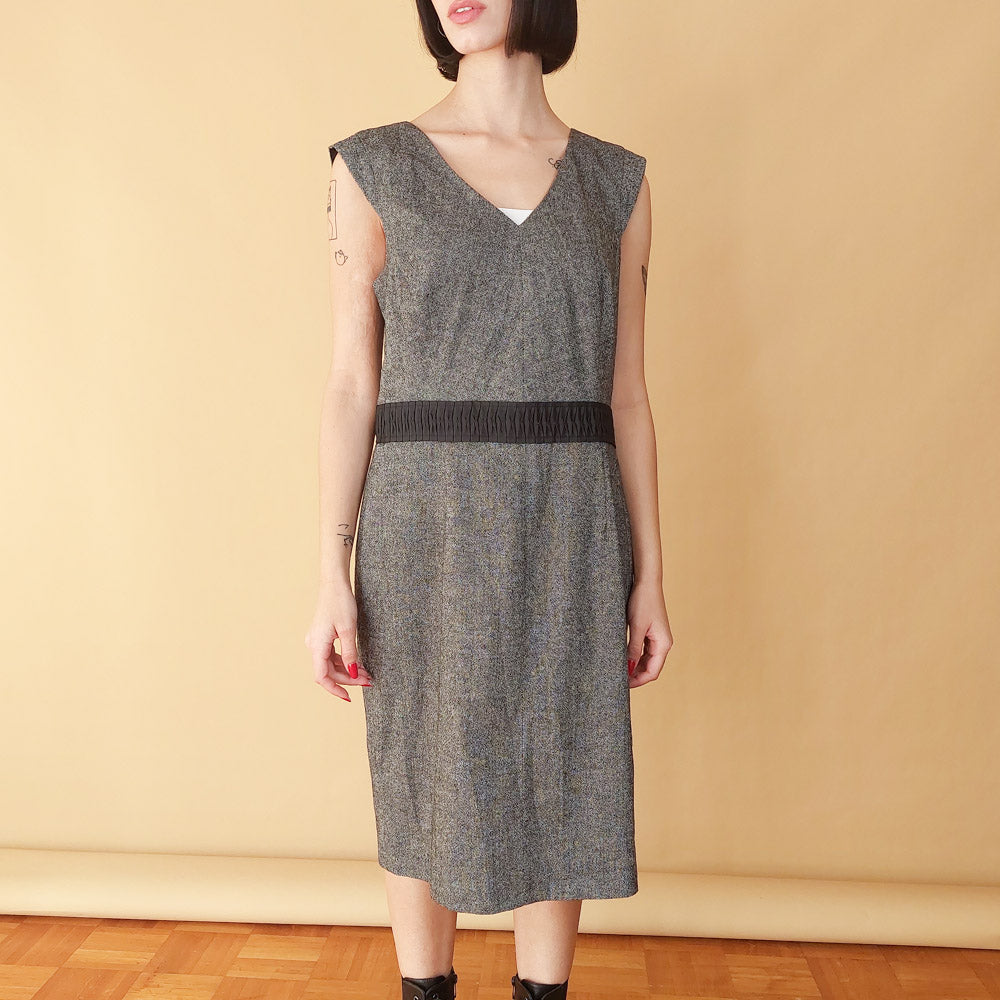 VIN-DR-25276 Vintage φόρεμα γκρι L-XL