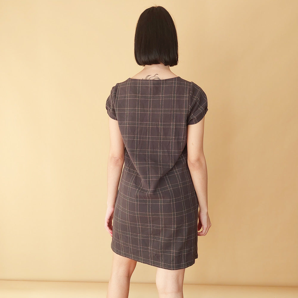 VIN-DR-25275 Vintage φόρεμα καρό M