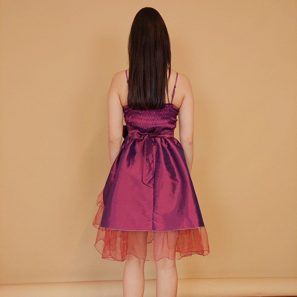 VIN-DR-29430 Vintage party φόρεμα από ταφτά S