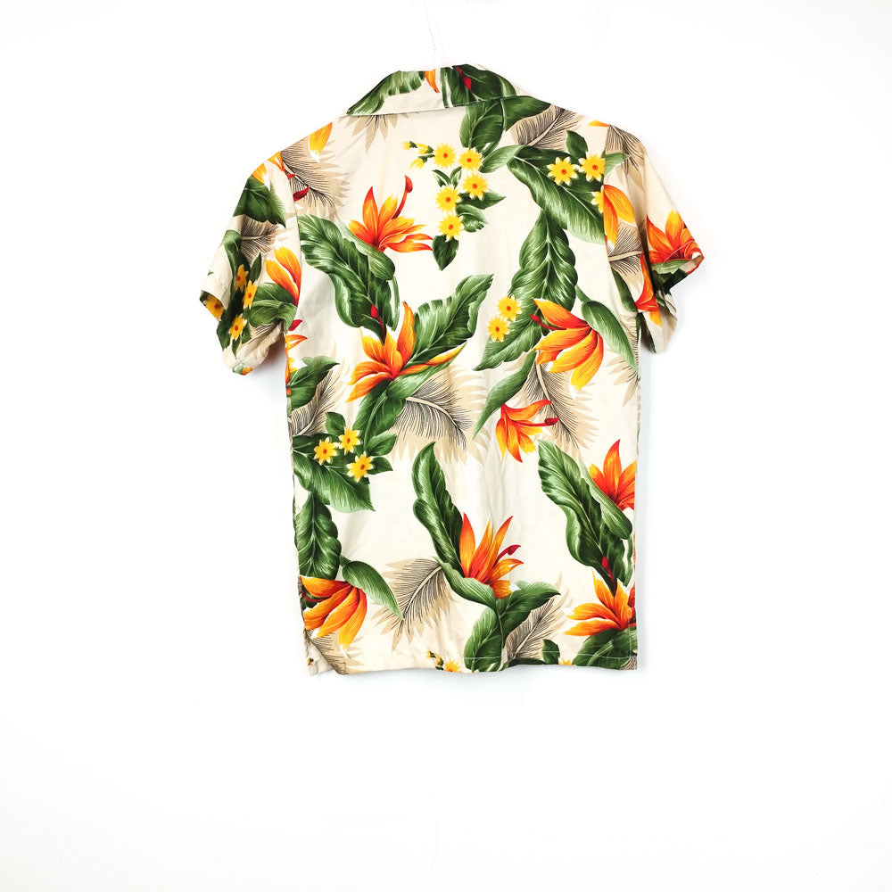VIN-SHI-30421 Vintage πουκάμισο Hawaiian print XS