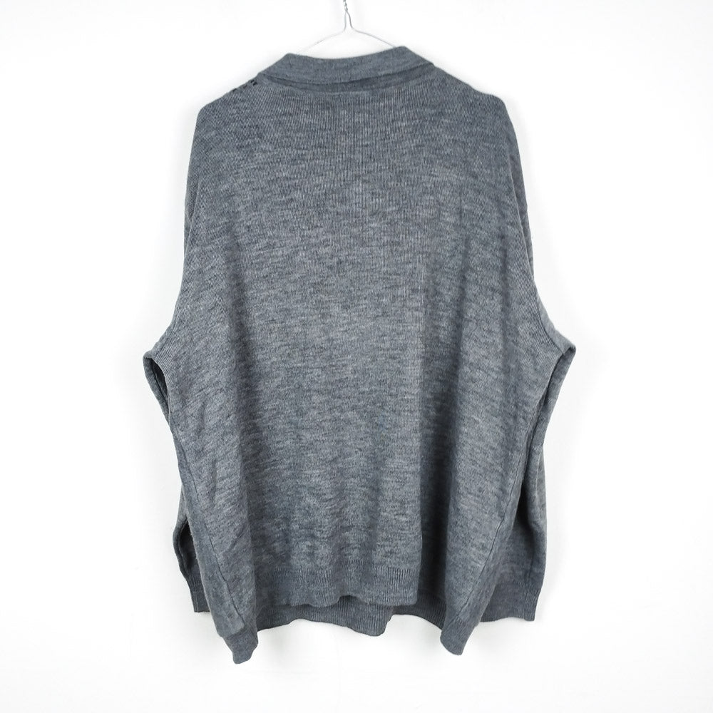 VIN-KNIT-28449 Vintage πλεκτή μπλούζα γκρι L