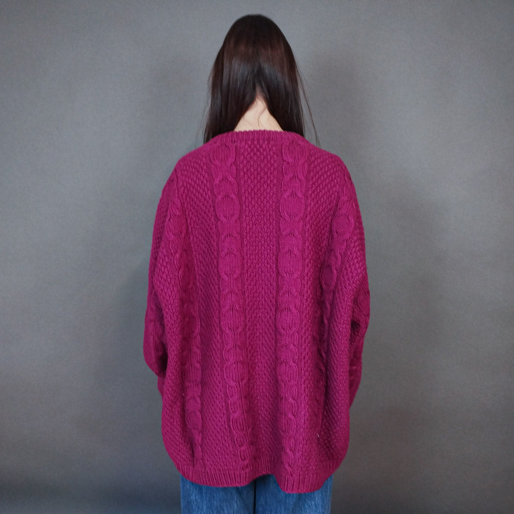 VIN-KNIT-33445 Vintage πλεκτή ολόμαλλη μπλούζα XL