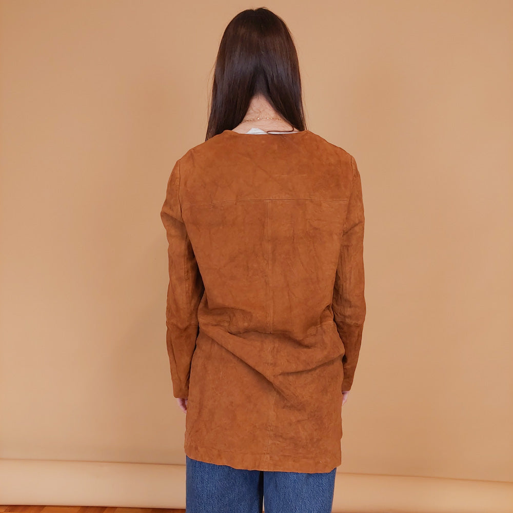 VIN-OUTW-34149 Vintage suede δερμάτινο πανωφόρι M