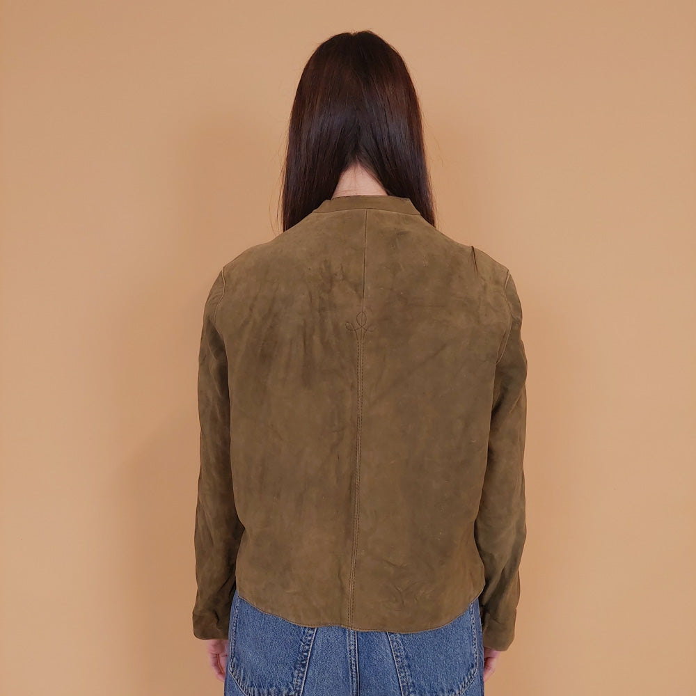 VIN-OUTW-34153 Vintage δερμάτινο suede tyrolean style jacket M