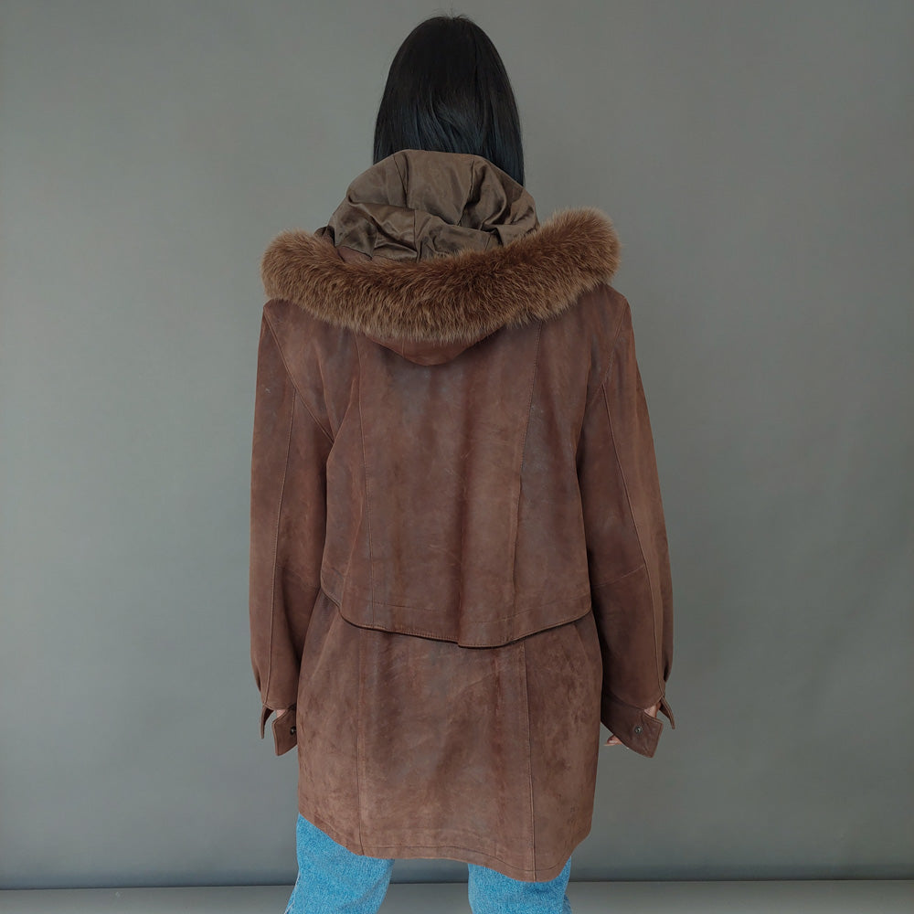 VIN-OUTW-26428 Vintage suede τζάκετ parka ΧL