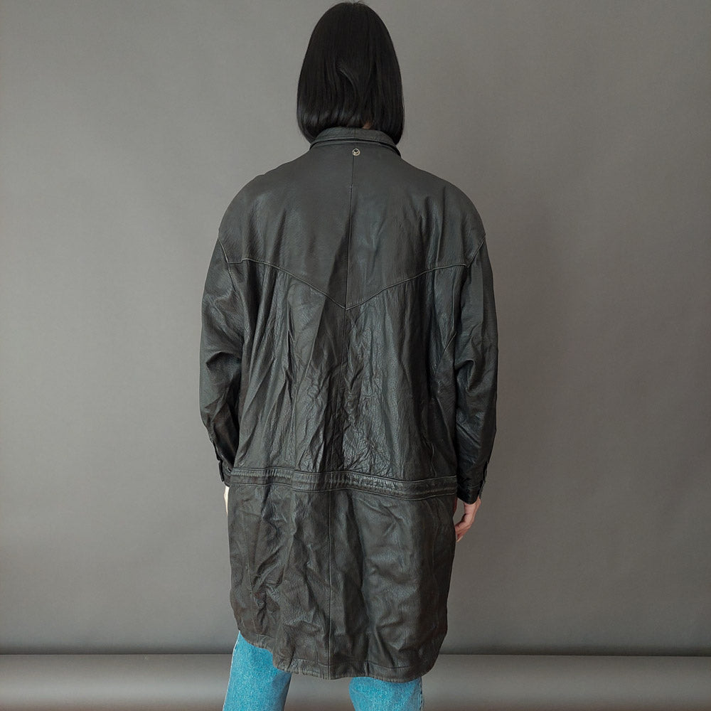 VIN-OUTW-26436 Vintage δερμάτινο τζάκετ parka XL