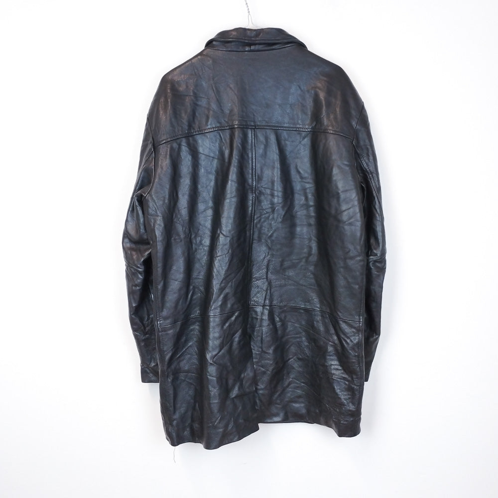 VIN-OUTW-30901 Vintage δερμάτινο πανωφόρι μαύρο L