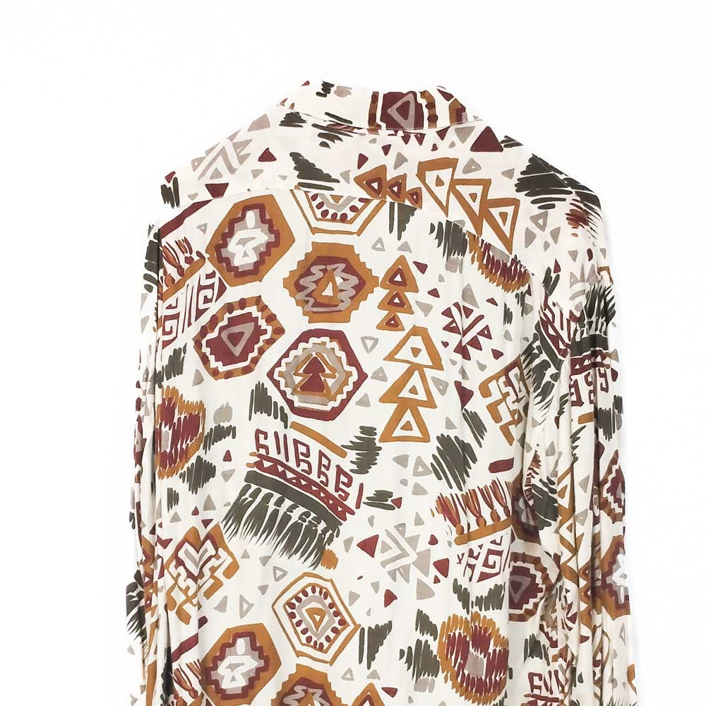 VIN-SHI-34642 Vintage πουκάμισο crazy pattern βισκόζη XL