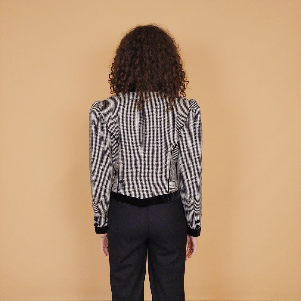 VIN-OUTW-29161 Vintage σακάκι καρό S