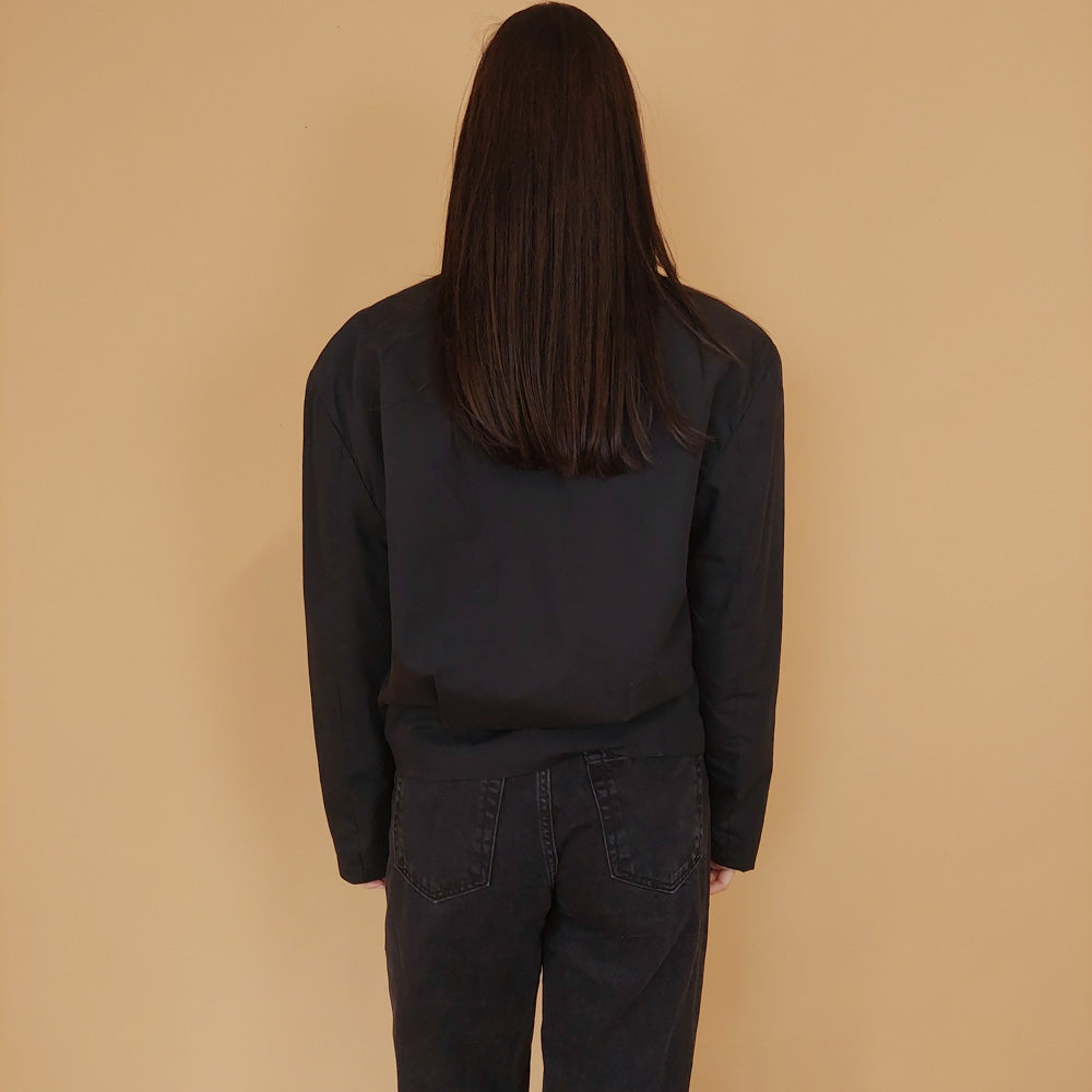 VIN-OUTW-30126 Vintage σακάκι μαύρο crop M-L