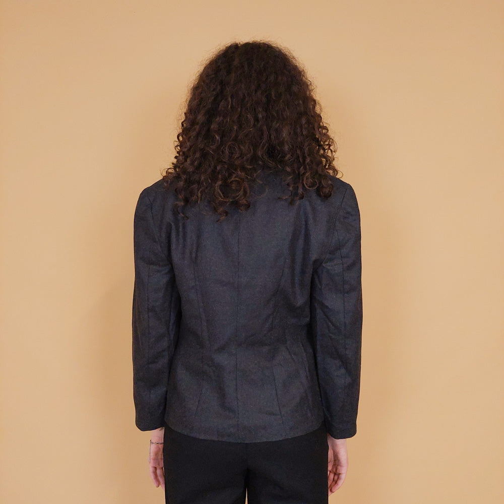 VIN-OUTW-29190 Vintage σακάκι ζακέτα γκρι Μ