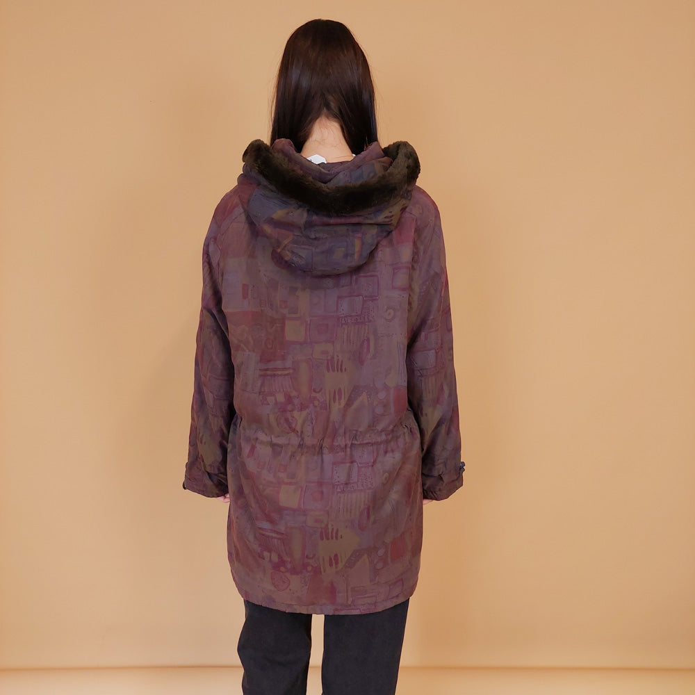 VIN-OUTW-30384 Vintage jacket 80s-90s style εμπριμέ Μ