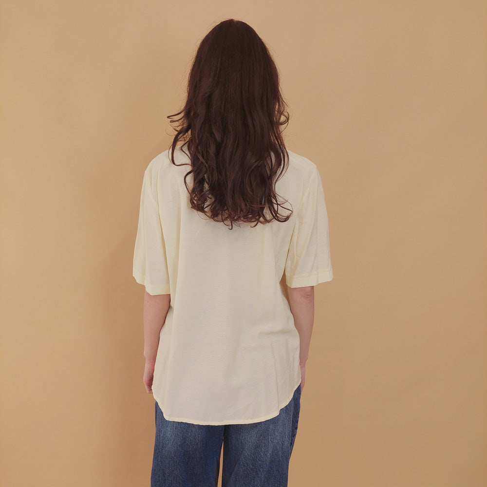 VIN-BLO-31355 Vintage κίτρινο τοπ βισκόζη M