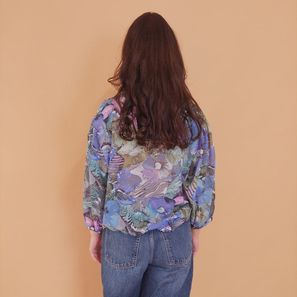 VIN-BLO-31359 Vintage εμπριμέ τοπ βισκόζη M-L