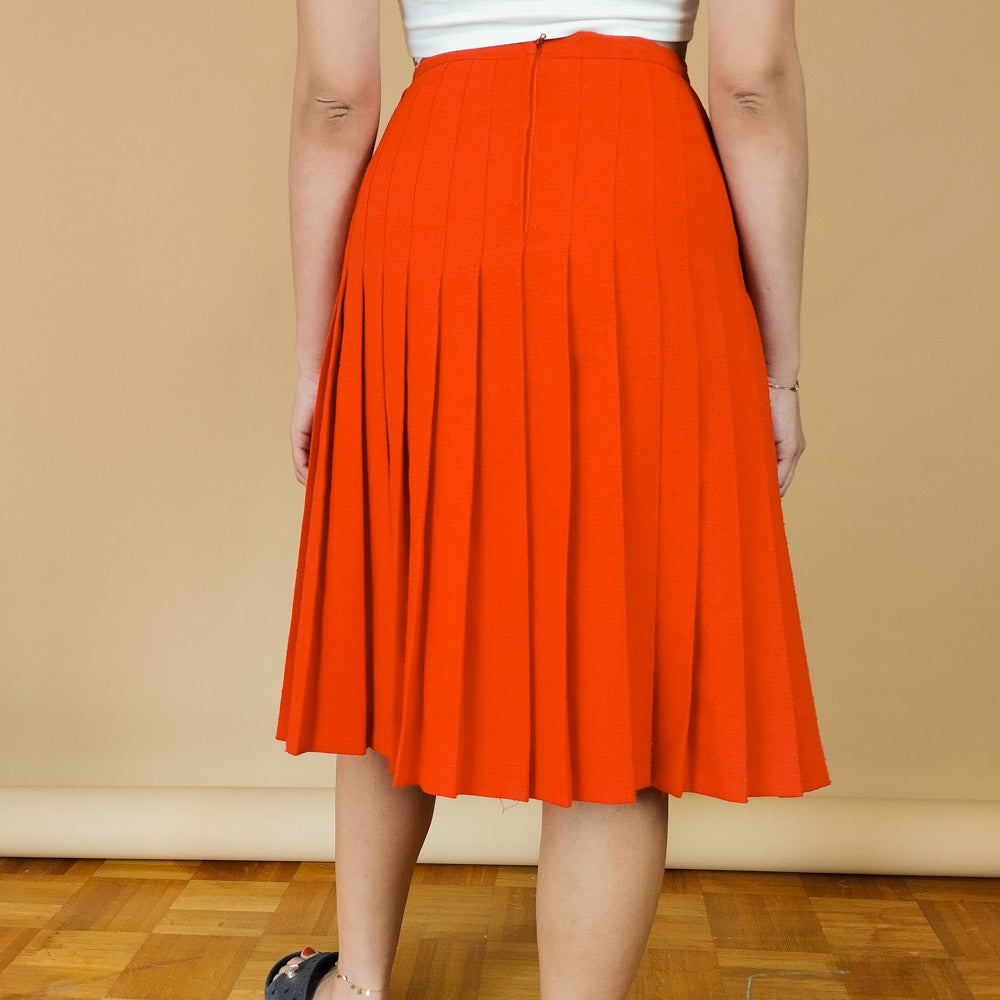 VIN-SKI-28004 Vintage φούστα πλισέ κόκκινη S