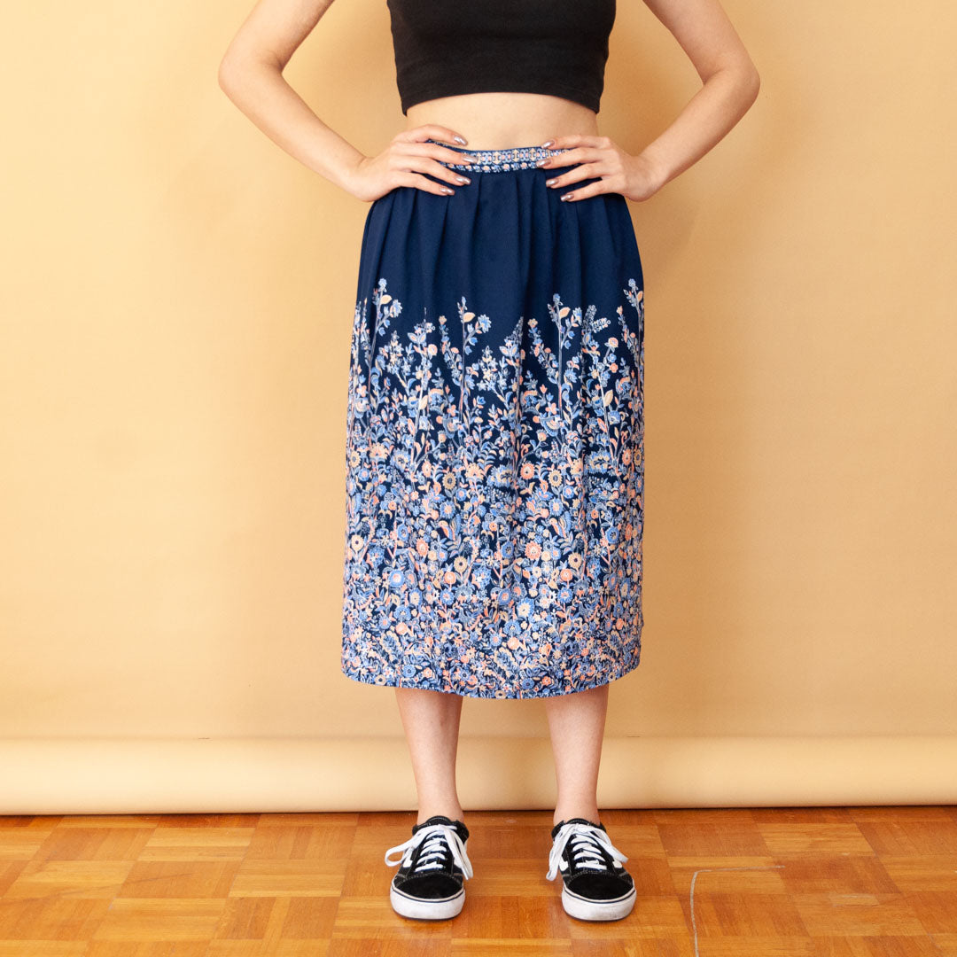 VIN-SKI-23516 Vintage φούστα φλοράλ M