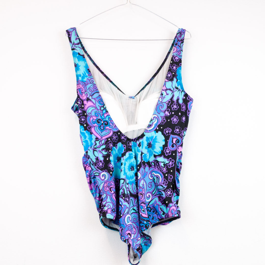 VIN-SWI-23659 Vintage μαγιό ολόσωμο 2XL