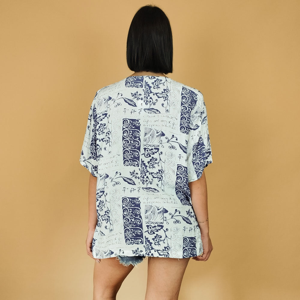 VIN-BLO-27976 Vintage πουκάμισο με σχέδια L