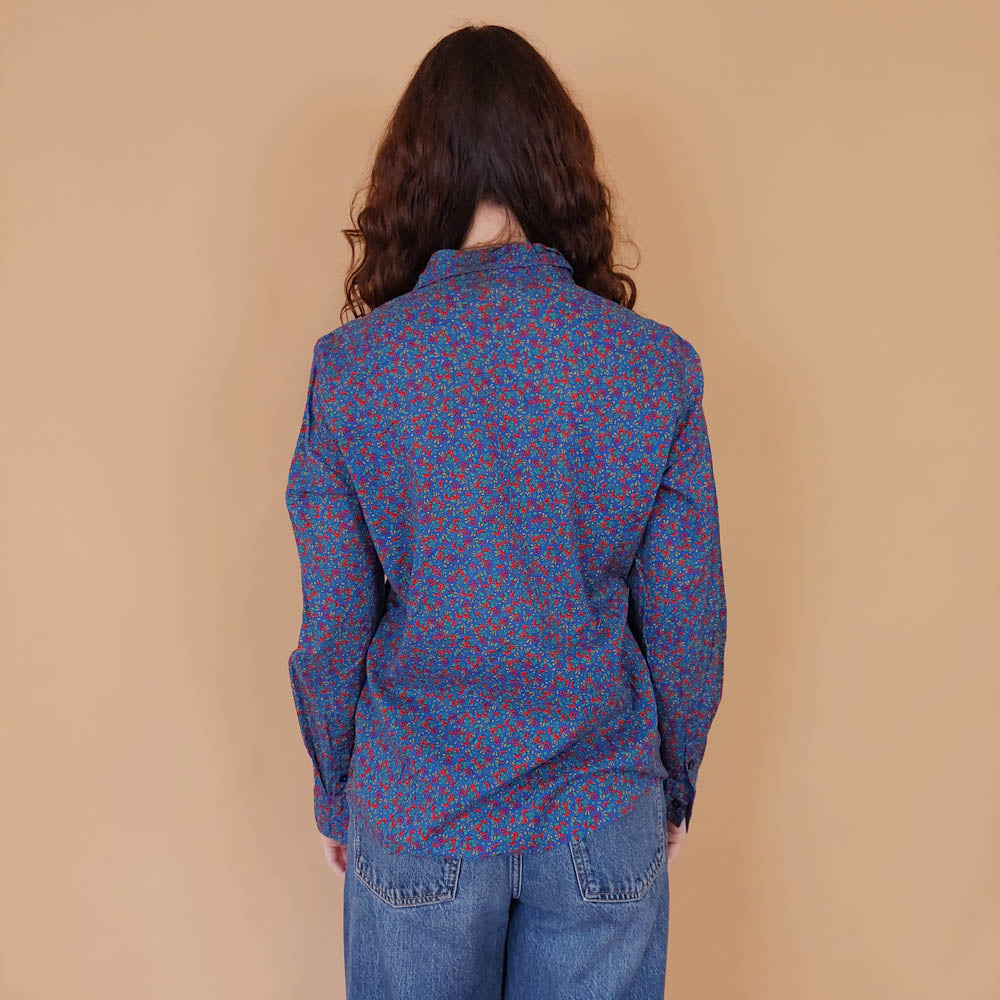 VIN-BLO-34828 Vintage πουκάμισο φλοράλ Benetton S-M
