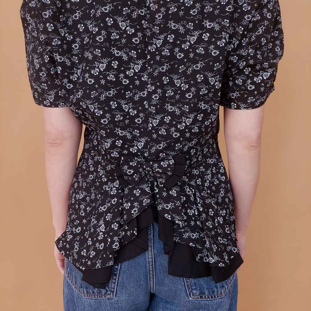 VIN-BLO-34935 Vintage top εμπριμέ made in Italy S