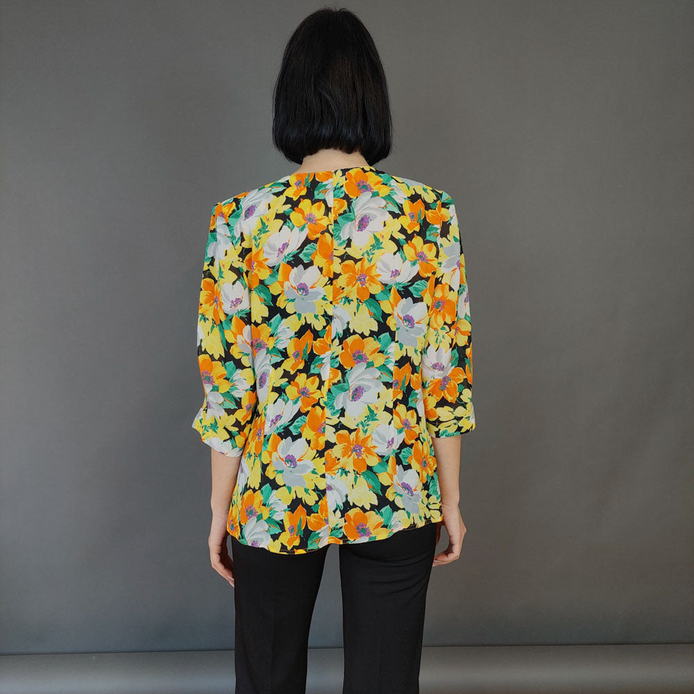 VIN-BLO-26398 Vintage πουκάμισο φλοράλ L