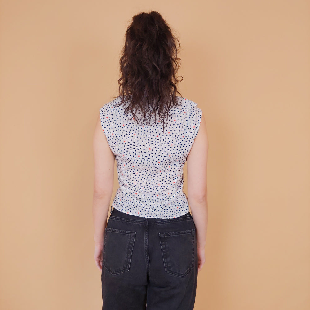 VIN-BLO-30858 Vintage κροπ τοπ XS