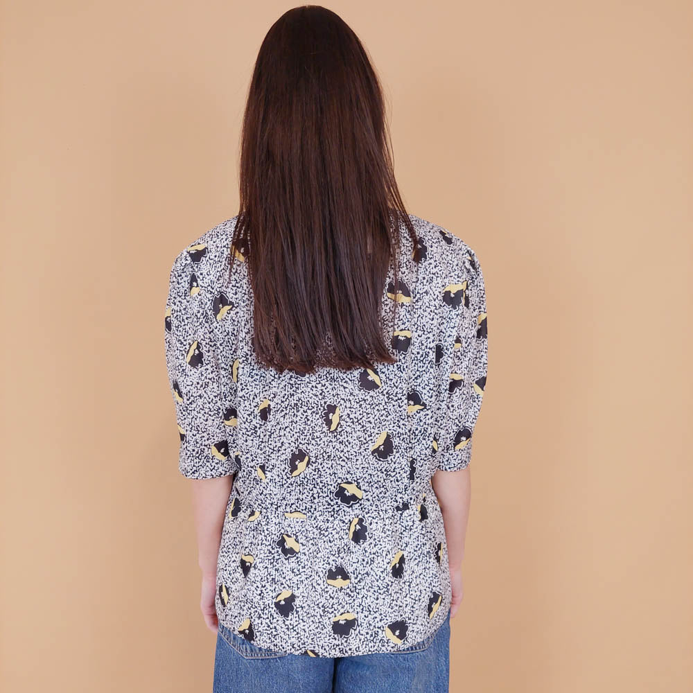 VIN-BLO-31296 Vintage τοπ εμπριμέ M-L