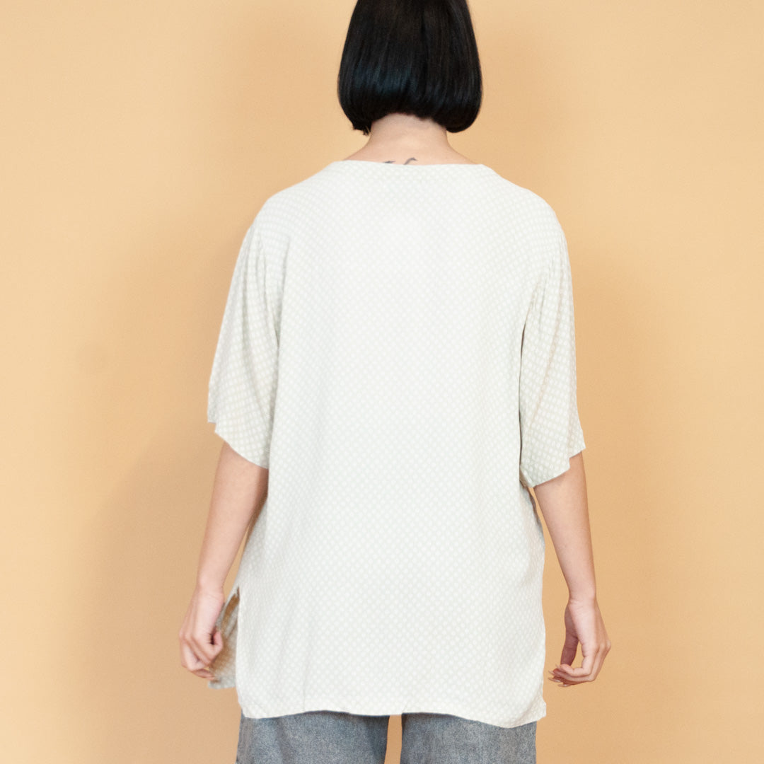 VIN-BLO-23054 Vintage πουκάμισο πουά L