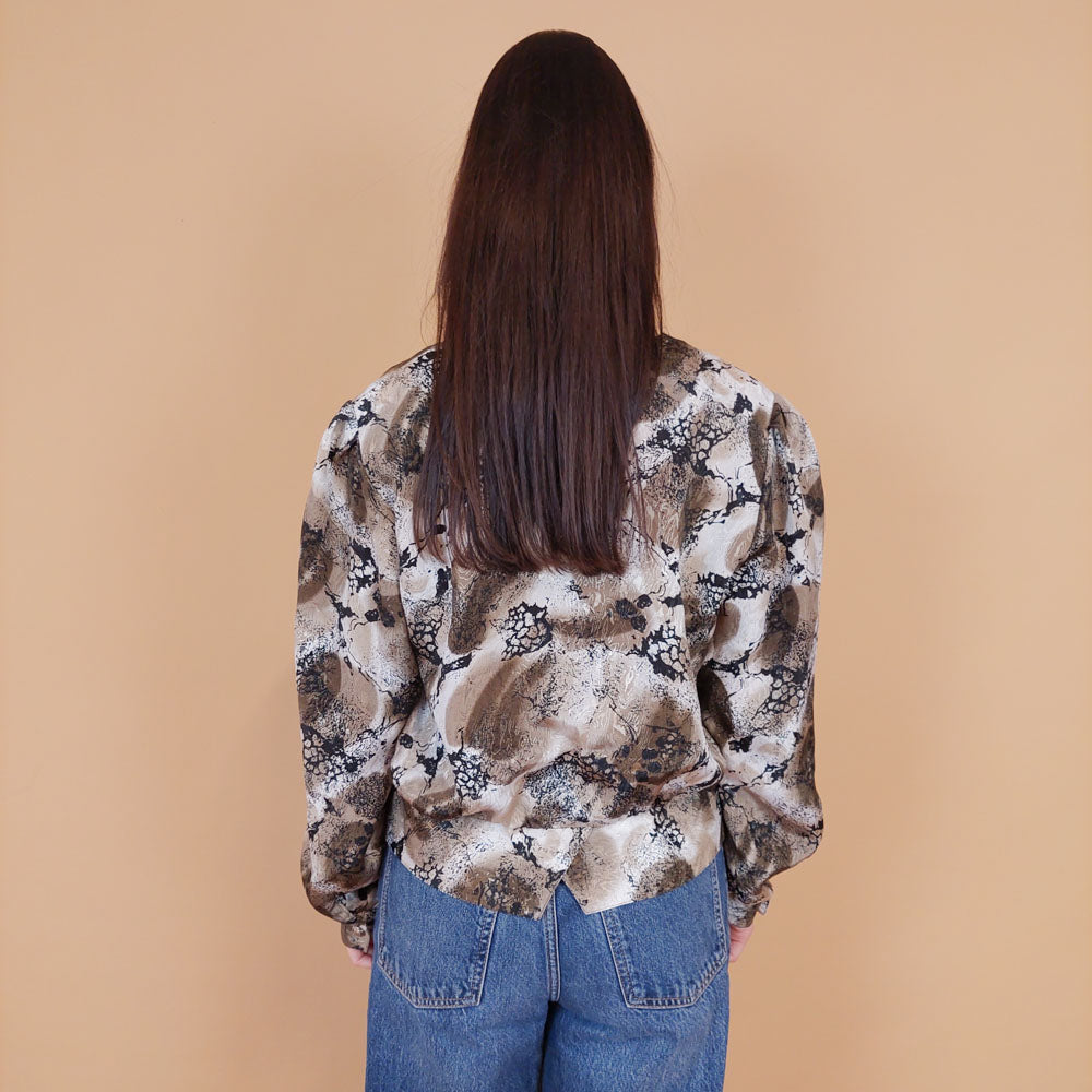 VIN-BLO-31291 Vintage τοπ εμπριμέ M