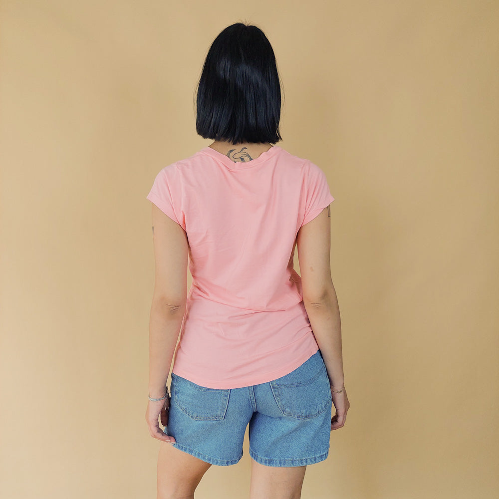 VIN-BLO-27938 Vintage ροζ HardRock T-shirt L